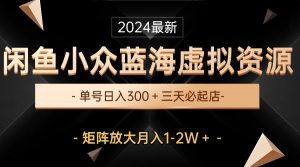 （10336期）最新闲鱼小众蓝海虚拟资源，单号日入300＋，三天必起店，矩阵放大月入1-2W-禾谷轻创网