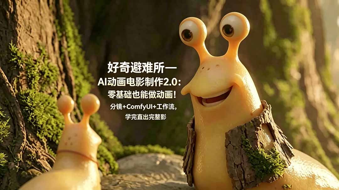 好奇避难所—AI动画电影制作2.0：零基础也能做动画！分镜+ComfyUI+工作流，学完直出完整影片-禾谷轻创网