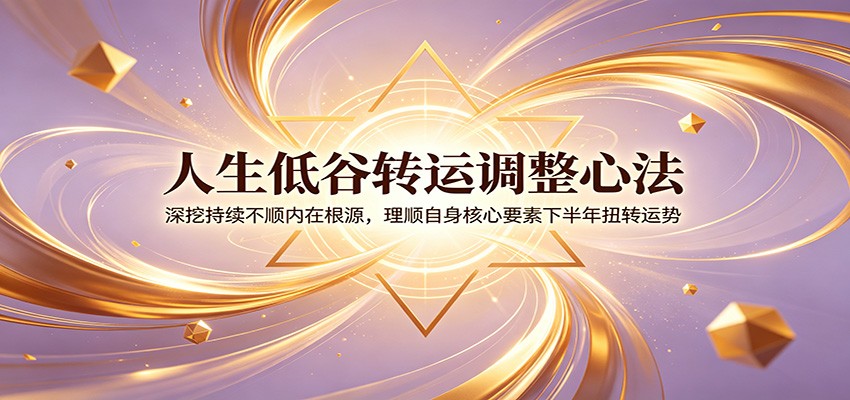 人生低谷转运调整心法：深挖持续不顺内在根源，理顺自身核心要素下半年扭转运势-禾谷轻创网