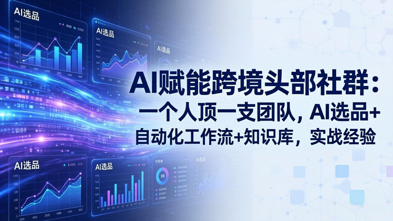 AI赋能跨境头部社群-更新6月：一个人顶一支团队，AI选品+自动化工作流+知识库，实战经验-禾谷轻创网