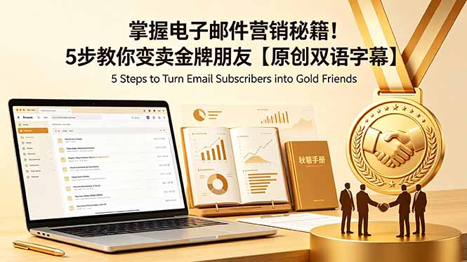 掌握电子邮件营销秘籍!5步教你变卖金牌朋友【原创双语字幕】-禾谷轻创网