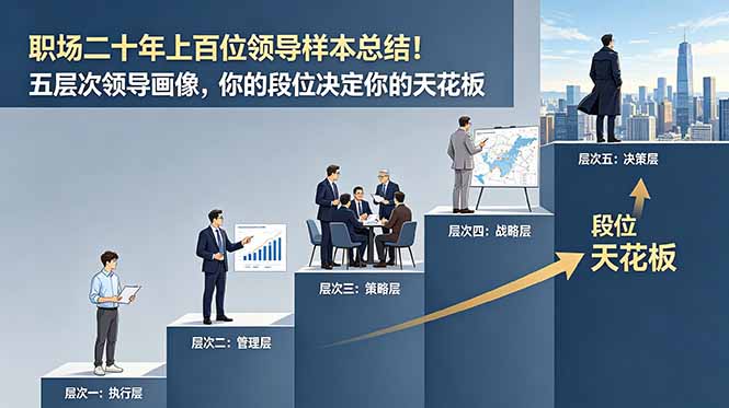付费文章：职场二十年上百位领导样本总结！五层次领导画像，你的段位决定你的天花板-禾谷轻创网