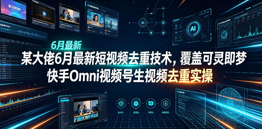 某大佬6月最新短视频去重技术，覆盖可灵即梦快手Omni视频号生视频去重实操-禾谷轻创网