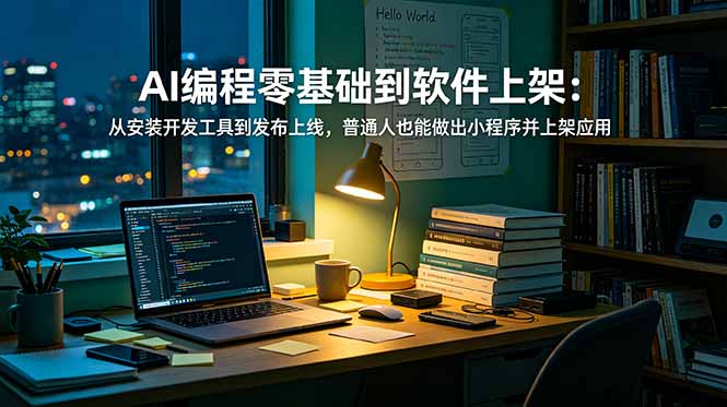 AI编程零基础到软件上架：从安装开发工具到发布上线，普通人也能做出小程序并上架应用商店-禾谷轻创网