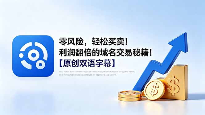 零风险，轻松买卖！利润翻倍的域名交易秘籍！【原创双语字幕】-禾谷轻创网