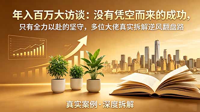 年入百万大访谈-更新：没有凭空而来的成功，只有全力以赴的坚守，多位大佬真实拆解逆风翻盘路-禾谷轻创网