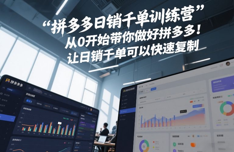 拼多多日销千单训练营，从0开始带你做好拼多多，让日销千单可以快速复制(更新26年6月)-禾谷轻创网