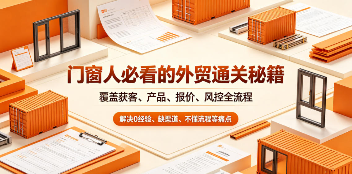 门窗人必看的外贸通关秘籍，块覆盖获客、产品、报价、风控全流程，解决0经验、缺渠道、不懂流程等痛点-禾谷轻创网