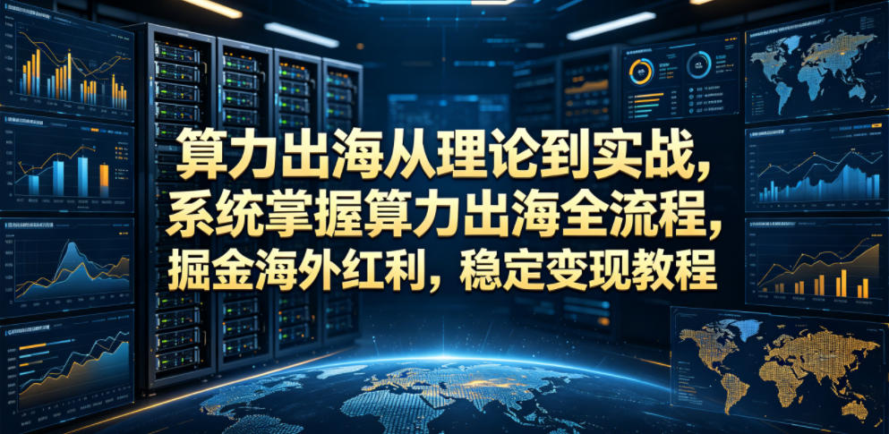 算力出海从理论到实战，系统掌握算力出海全流程，掘金海外红利，稳定变现教程-禾谷轻创网