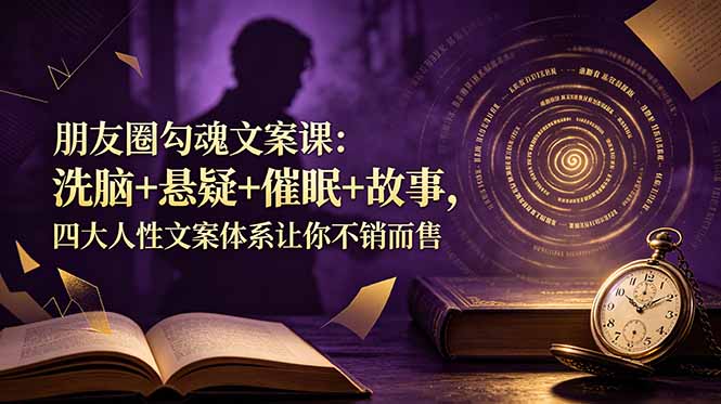 朋友圈勾魂文案课：洗脑+悬疑+催眠+故事，四大人性文案体系让你不销而售-禾谷轻创网