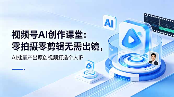 视频号AI创作课堂：零拍摄零剪辑无需出镜，AI批量产出原创视频打造个人IP-禾谷轻创网