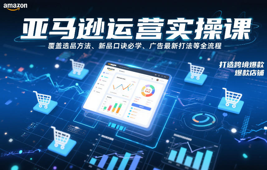 亚马逊运营实操课，覆盖选品方法、新品口诀必学、广告最新打法等全流程，打造跨境爆款店铺(更新6月)-禾谷轻创网