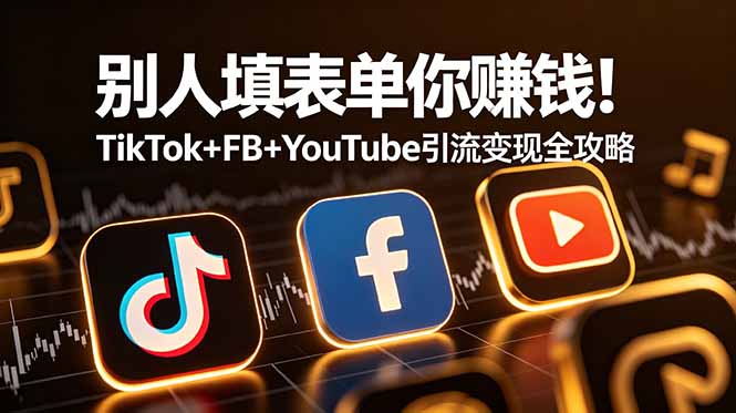 别人填表单你赚钱！TikTok+FB+YouTube 引流变现全攻略【原创双语字幕】-禾谷轻创网