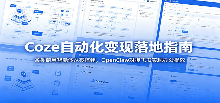 Coze自动化变现落地指南：各类商用智能体从零搭建，OpenClaw对接飞书实现办公提效-禾谷轻创网