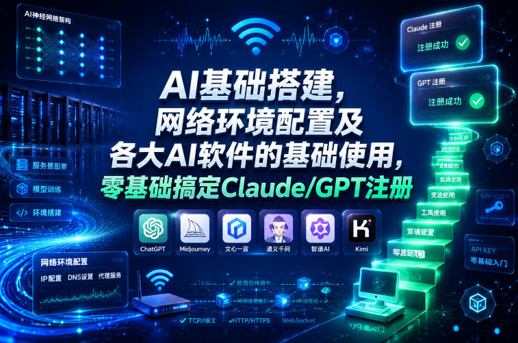 AI基础搭建,网络环境配置及各大AI软件的基础使用,零基础搞定Claude/GPT注册-禾谷轻创网