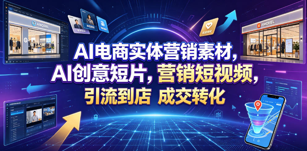 AI电商实体营销素材，AI创意短片，高效打造营销短视频，轻松引流到店，稳定提升门店客流与成交转化-禾谷轻创网
