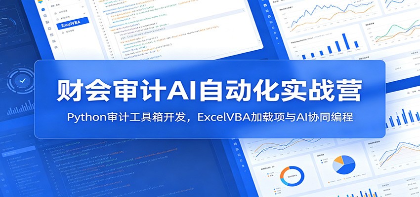 财会审计AI自动化实战营：Python审计工具箱开发，ExcelVBA加载项与AI协同编程-禾谷轻创网