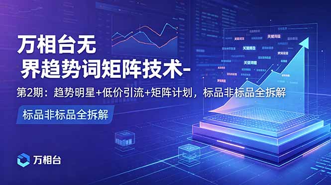 万相台无界趋势词矩阵技术-第2期：趋势明星+低价引流+矩阵计划，标品非标品全拆解-禾谷轻创网