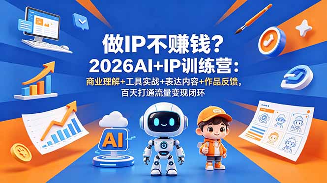 做IP不赚钱？2026AI+IP训练营：商业理解+工具实战+表达内容+作品反馈，百天打通流量变现闭环-禾谷轻创网