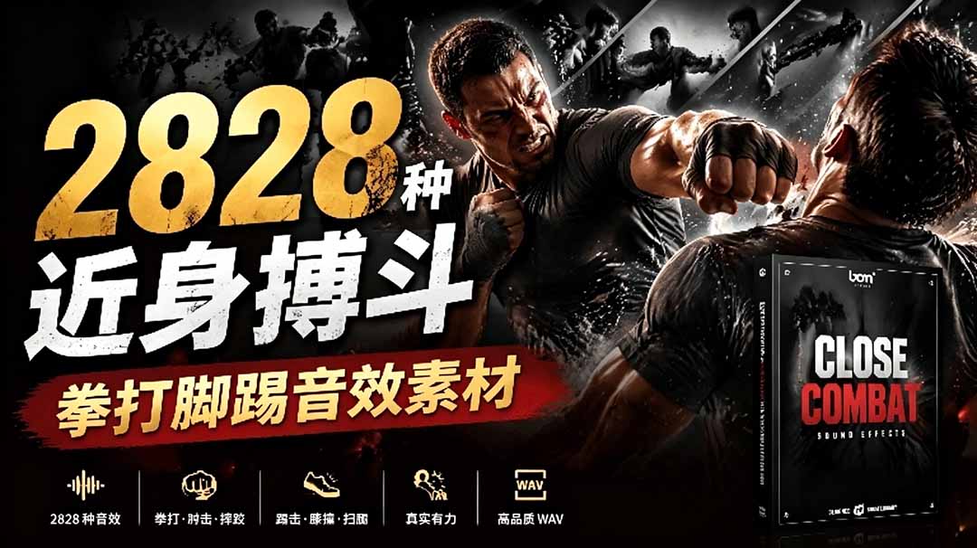 宝藏级别音效！2828种近身搏斗拳打脚踢音效素材，全部中文分类，免解压使用  Close Combat-禾谷轻创网
