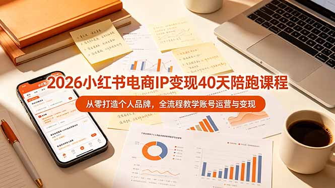 2026小红书电商IP变现40天陪跑课程-11期，从零打造个人品牌，全流程教学账号运营与变现-禾谷轻创网