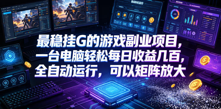 最稳挂G的游戏副业项目，一台电脑轻松每日收益几百，全自动运行，可以矩阵放大【揭秘】-禾谷轻创网