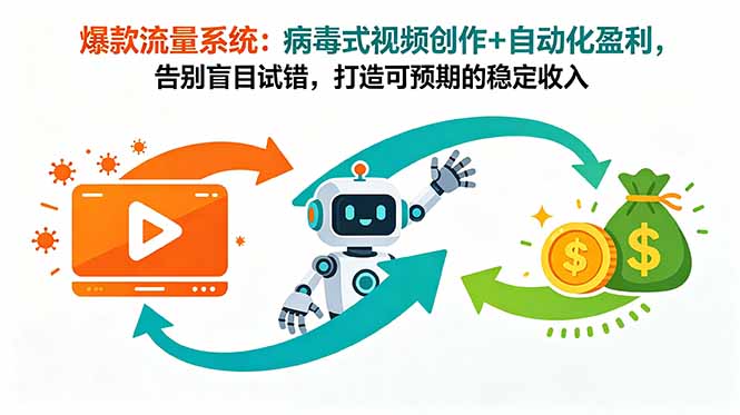 爆款流量系统：病毒式视频创作+自动化盈利，告别盲目试错，打造可预期的稳定收入-禾谷轻创网