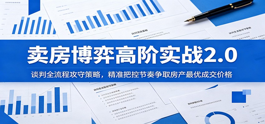 卖房博弈高阶实战2.0：谈判全流程攻守策略，精准把控节奏争取房产最优成交价格-禾谷轻创网