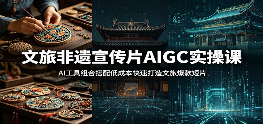 文旅非遗宣传片AIGC实操课:AI工具组合搭配低成本快速打造文旅爆款短片-禾谷轻创网