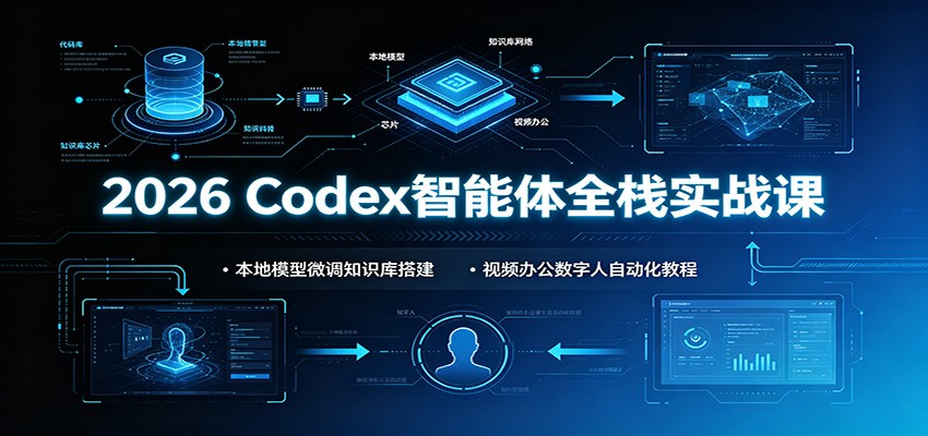 2026 Codex智能体全栈实战课：本地模型微调知识库搭建，视频办公数字人自动化教程-禾谷轻创网