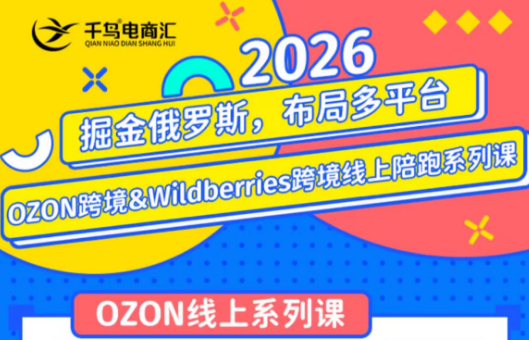 千鸟跨境·26年OZON&wildberries跨境店线上陪跑训练营(更新)-禾谷轻创网