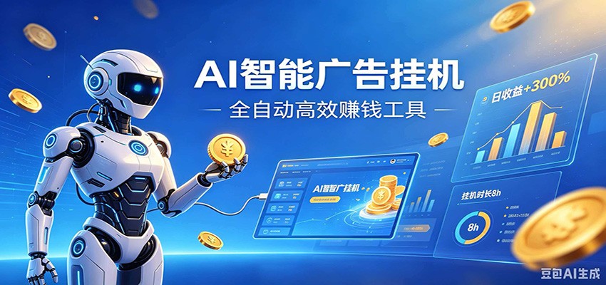 AI智能广告挂机，小白轻松上手，在家自动赚收益-禾谷轻创网