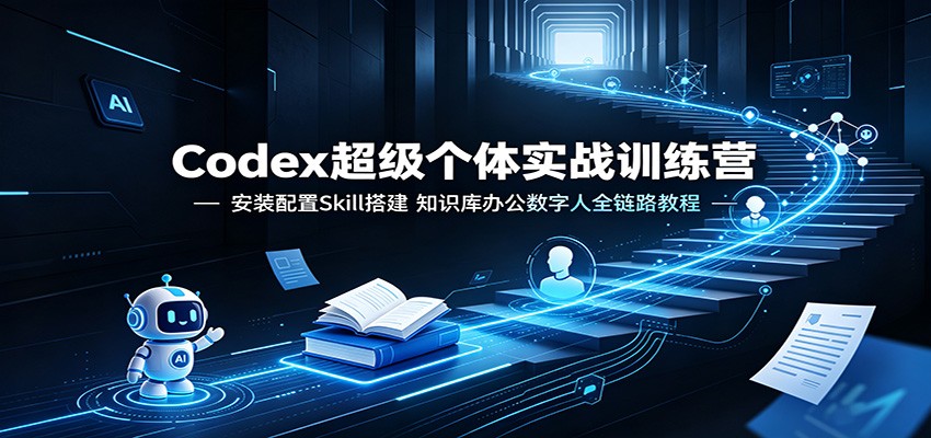 Codex超级个体实战训练营：安装配置Skill搭建，知识库办公数字人全链路教程-禾谷轻创网