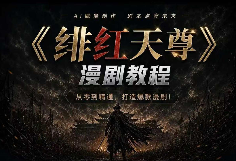 绯红天尊AI漫剧系统教程｜从零入门到精通，工具运用+剧本创作+爆款逻辑+提示词素材+镜头剪辑，全套爆款漫剧落地实战课-禾谷轻创网