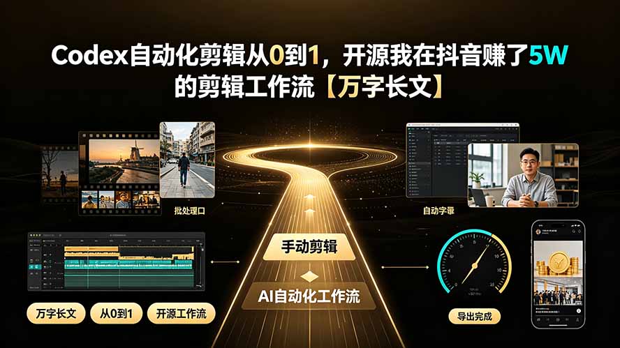 Codex自动化剪辑从0到1，开源我在抖音赚了5W 的剪辑工作流【万字长文】-禾谷轻创网