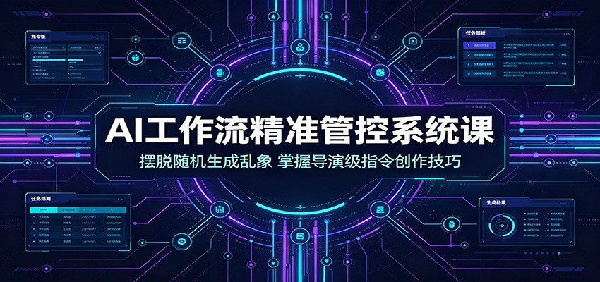 AI工作流精准管控系统课：摆脱随机生成乱象，掌握导演级指令创作技巧-禾谷轻创网