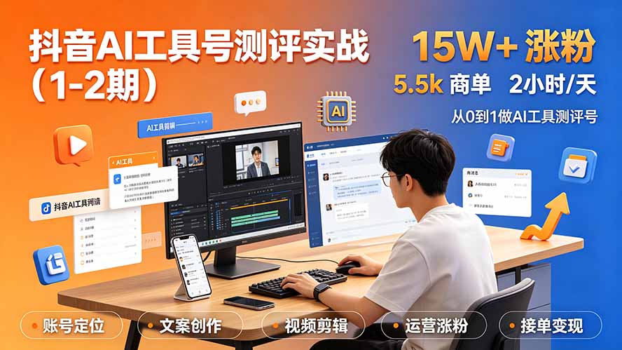抖音AI工具号测评实战(1-2期-禾谷轻创网