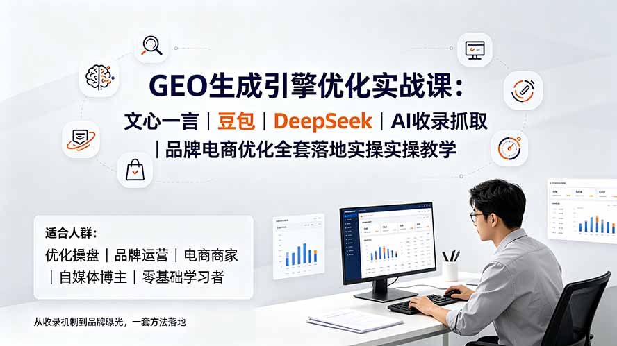 GEO生成引擎优化实战课：文心一言｜豆包｜DeepSeek｜AI收录抓取｜品牌电商优化全套落地实操教学-禾谷轻创网