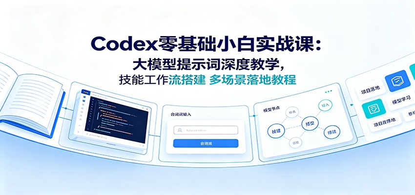 Codex零基础小白实战课：大模型提示词深度教学，技能工作流搭建多场景落地教程-禾谷轻创网