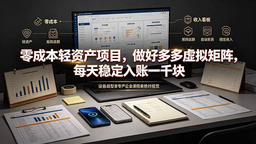 零成本轻资产项目，做好多多虚拟矩阵，每天稳定入账一千块-禾谷轻创网