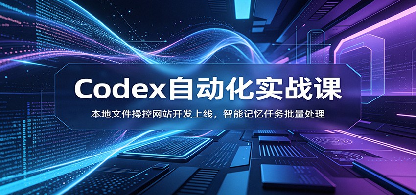 Codex自动化实战课：本地文件操控网站开发上线，智能记忆任务批量处理-禾谷轻创网