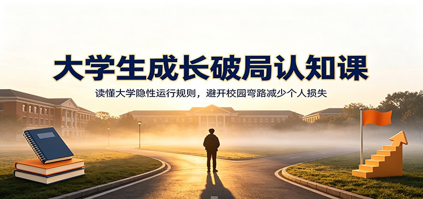 大学生成长破局认知课：读懂大学隐性运行规则，避开校园弯路减少个人损失-禾谷轻创网
