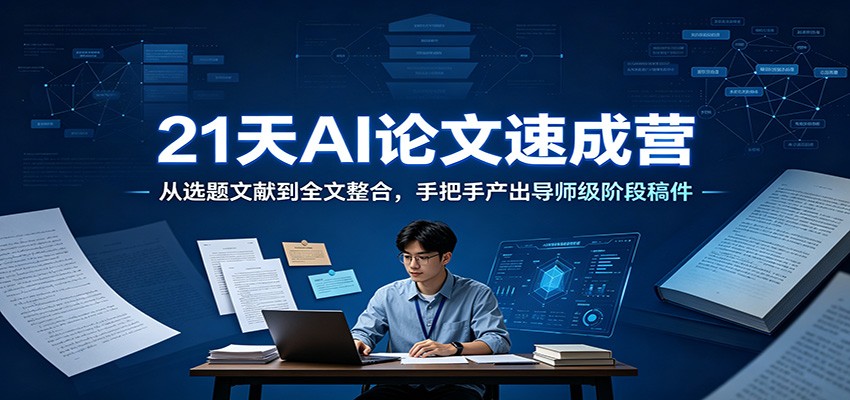 21天AI论文速成营：从选题文献到全文整合，手把手产出导师级阶段稿件-禾谷轻创网