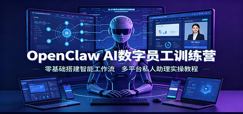 OpenClaw AI数字员工训练营：零基础搭建智能工作流，多平台私人助理实操教程-禾谷轻创网