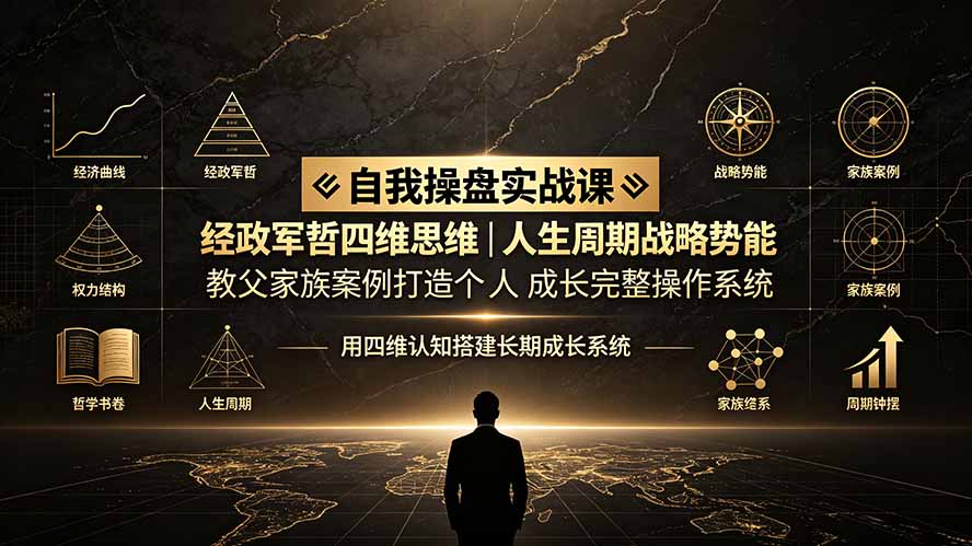 自我操盘实战课：经政军哲四维思维｜人生周期战略势能｜教父家族案例打造个人成长完整操作系统-禾谷轻创网