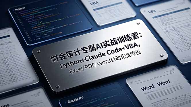 财会审计专属 AI实战训练营-更新：Python+Claude Code+VBA，Excel/PDF/Word自动化全流程-禾谷轻创网