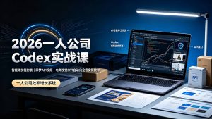 2026一人公司Codex实战课◆智能体技能封装｜即梦API视频｜电商视觉PPT自动化全套实操教学-禾谷轻创网
