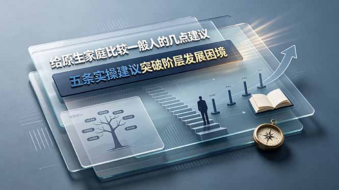 付费文章：给原生家庭比较一般人的几点建议，五条实操建议突破阶层发展困境-禾谷轻创网