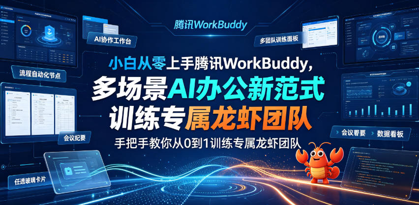 小白从零上手腾讯WorkBuddy，多场景AI办公新范式实战，手把手教你从0到1训练专属龙虾团队-禾谷轻创网