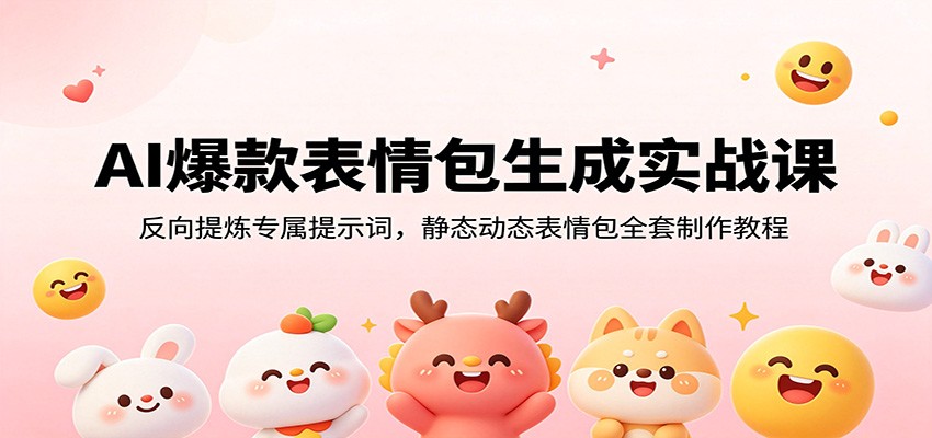 AI爆款表情包生成实战课：反向提炼专属提示词，静态动态表情包全套制作教程-禾谷轻创网